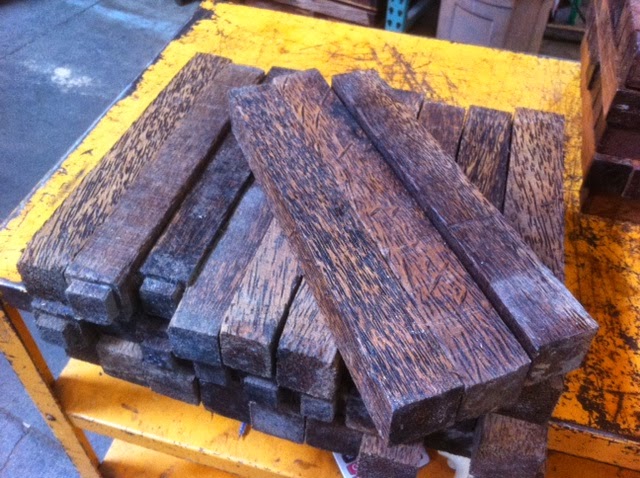 2" x 2" x 24" Black Palm Turning Squares