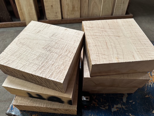 2.75" x 9.5" x 9.5" Curly Hard Maple Bowl Blanks