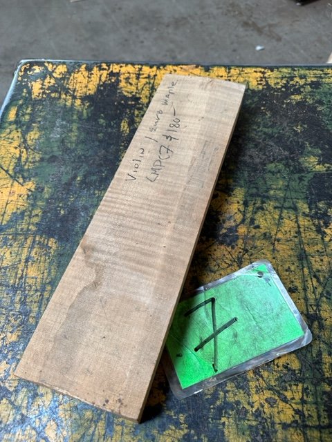 European Curly Maple Violin Billet LMPC7